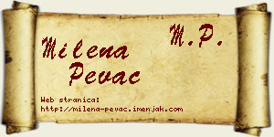 Milena Pevac vizit kartica